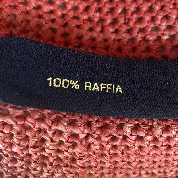 Helen Kaminski Lux Handmade Crochet Sun Hat in Pink and Tan - Preloved